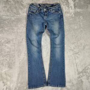 VTG Y2K Vanilla Star Embellished rhinestone streetwear glam jeans womens size 7